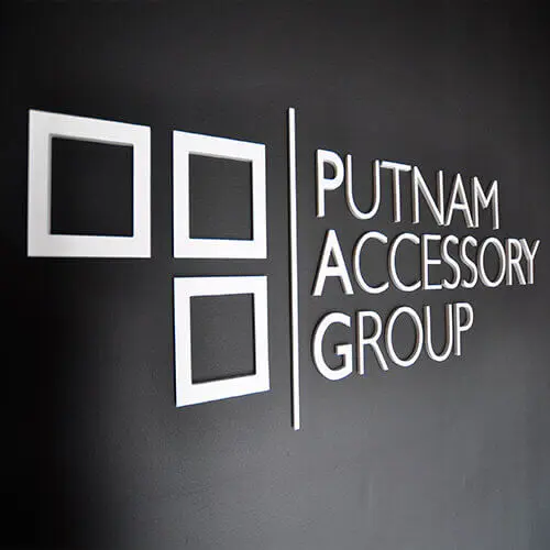 Putnam Accessory group white logo wall